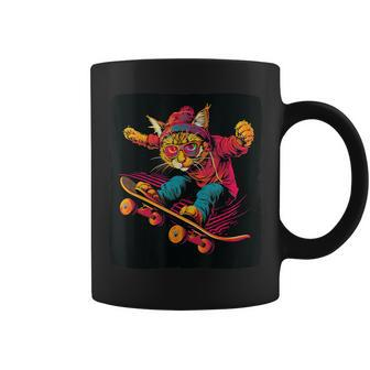 Skating Cat With Cool Skateboard Costume Coffee Mug - Thegiftio UK
