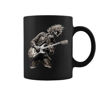 Skeleton Guitar Guy Rock And Roll Band Rock On Coffee Mug - Seseable