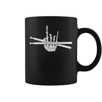 Skeleton Hand Drumsticks Cool Drummer Drum Sticks Coffee Mug - Monsterry AU