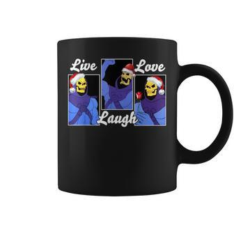 Skeleton Live Laugh Love Hat Christmas Coffee Mug - Monsterry CA