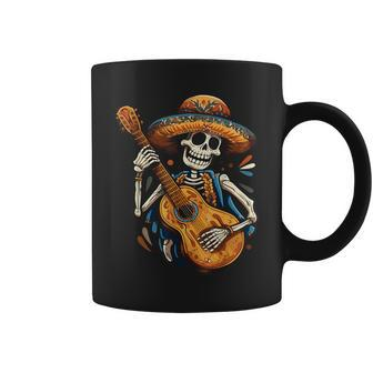 Skeleton Playing A Guitar Cinco De Mayo Music Lover Coffee Mug - Monsterry AU