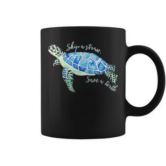 Skip A Straw Save A Sea Turtle Lover Dad Mom Coffee Mug - Monsterry