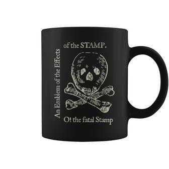 Skull Crossbones O The Fatal Stamp Beige Coffee Mug - Monsterry