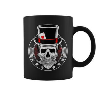Skull Poker Ace Of Hearts Casino Gambling Card Player Coffee Mug - Monsterry AU