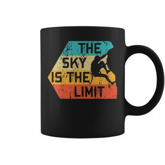 The Sky Is The Limit Retro Rock Climbing Vintage Climber Coffee Mug | Mazezy