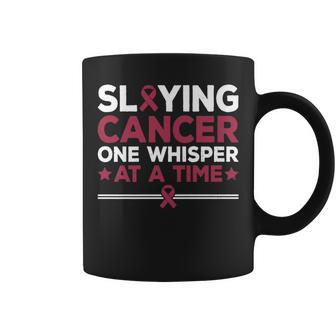 Slaying Cancer One Whisper At A Time Throat Cancer Awareness Coffee Mug | Mazezy AU