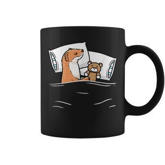 Sleeping Weasel With Stuffed Animal Coffee Mug - Monsterry DE