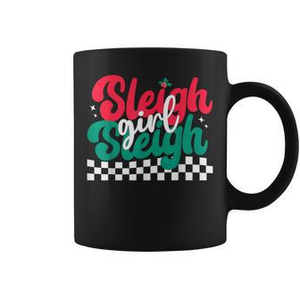 Sleigh Girl Sleigh Christmas Retro Xmas Holiday Coffee Mug - Seseable