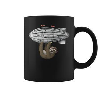 Sloth Hindenburg Blimp Flying Sloths Coffee Mug - Monsterry