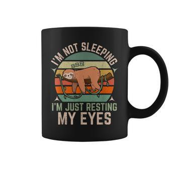 Sloth I'm Not Sleeping I'm Just Resting My Eyes Retro Coffee Mug - Monsterry UK