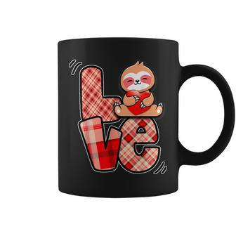 Sloth Love Holding Heart Valentines Day Cute Animal Lover Coffee Mug - Monsterry DE
