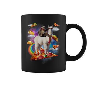 Sloth Riding Llama Galaxy Pizza Taco Burrito Coffee Mug - Thegiftio UK