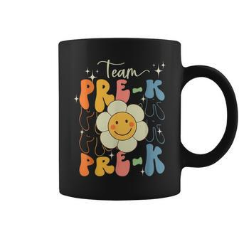 Smile Face First Day Of Team Prek Back To School Groovy Coffee Mug - Monsterry CA