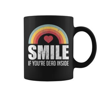 Smile If You're Dead Inside For A Black Comedy Fan Coffee Mug - Monsterry DE