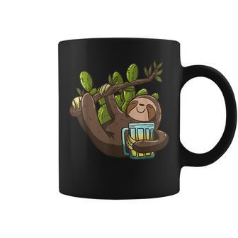 Smiling Sloth Beer Cactus Lazy Animal Sloth Lover Coffee Mug - Monsterry