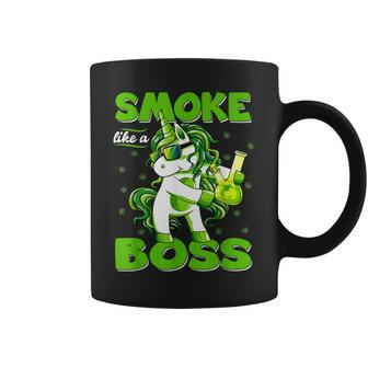 Smoke Like A Boss Unicorn Weed Cannabis Marijuana Coffee Mug | Crazezy