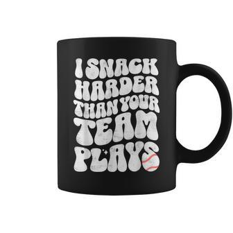 I Snack Harder Than Your Team Plays Softball Baseball Saying Coffee Mug | Mazezy CA