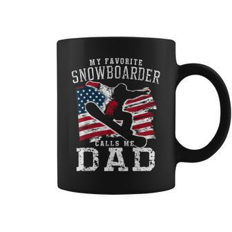 Snowboarding Dad Us Flag Patriotic Father's Day Graphic Coffee Mug - Thegiftio UK
