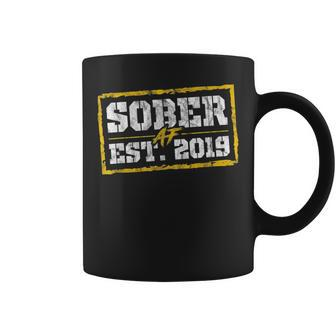 Sober Af Since 2019 3 Year Sobriety Anniversary Coffee Mug - Monsterry