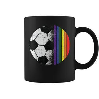 Soccer Ball Lgbt-Q Gay Pride Flag Sport Fan Player Ally Coffee Mug - Monsterry AU