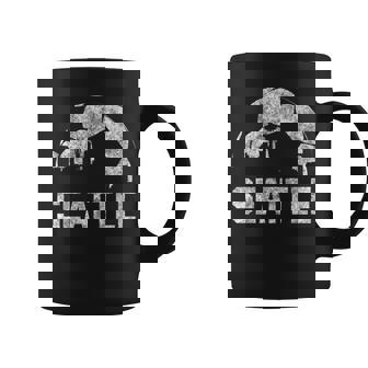 Soccer City Of Seattle Skyline Cool Team Coffee Mug | Mazezy