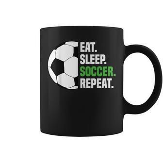 Soccer Player Soccer Lover Eat Sleep Soccer Repeat Coffee Mug - Seseable