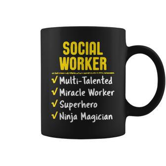 Social Worker Miracle Worker Superhero Ninja Job Coffee Mug - Monsterry AU