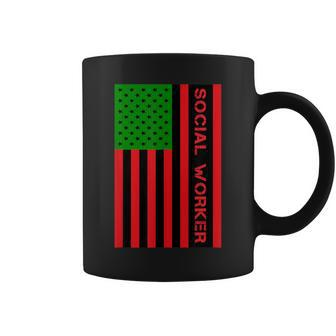Social Worker Unia Flag Pan African American Flag Junenth Coffee Mug - Monsterry DE