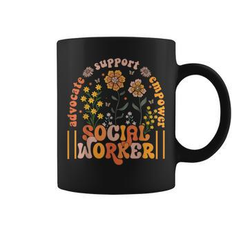 Social Worker Social Work Month Work Love Groovy Coffee Mug - Seseable
