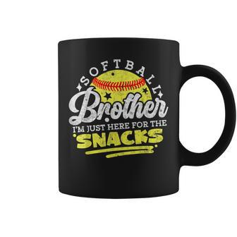 Softball Brother I'm Just Here For The Snacks Retro Coffee Mug - Monsterry DE