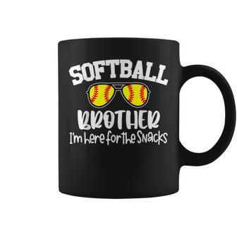 Softball Brother I'm Just Here For The Snacks Retro Softball Coffee Mug | Mazezy AU