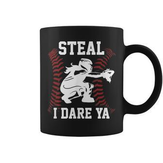 Softball Catcher Steal I Dare Ya Girl Player Coffee Mug - Monsterry DE