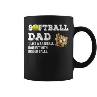 Softball Dad Like A Baseball Dad But With Bigger Balls Coffee Mug - Monsterry