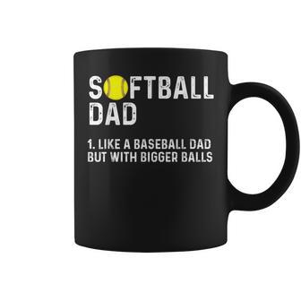 Softball Dad Like A Baseball But With Bigger Balls Coffee Mug - Monsterry