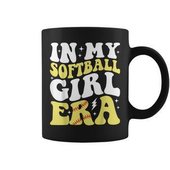 In My Softball Girl Era Retro Groovy Softball Girl Coffee Mug | Mazezy DE