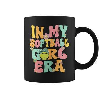 In My Softball Girl Era Retro Groovy Softball Girl Coffee Mug - Seseable