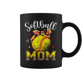 Softball Mom Headband Leopard Softball Ball Mama Coffee Mug - Monsterry DE