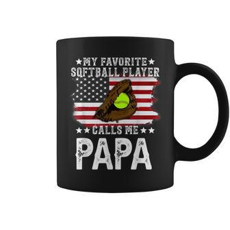 Softball Papa My Favorite Softball Player Calls Me Papa Coffee Mug | Crazezy DE