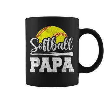 Softball Papa Softball Player Game Day Father's Day Coffee Mug - Seseable
