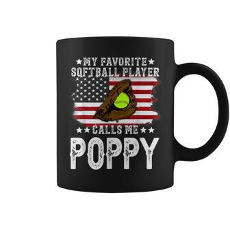 Softball Poppy My Favorite Softball Player Calls Me Poppy Coffee Mug | Crazezy DE