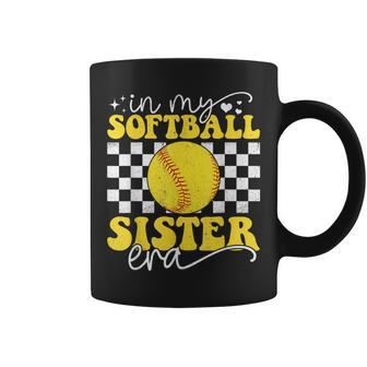 In My Softball Sister Era Groovy Retro Proud Softball Sister Coffee Mug - Monsterry DE