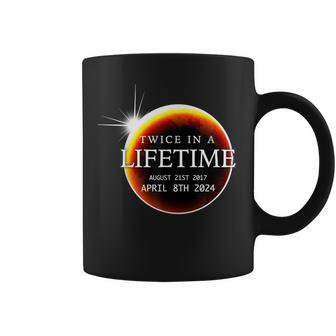 Solar Eclipse 040824 Twice In A Lifetime Moon Phases Coffee Mug - Monsterry UK