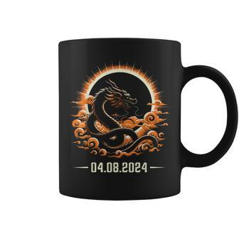 Solar Eclipse 2024 America Totality 04 08 24 Mythical Dragon Coffee Mug | Mazezy