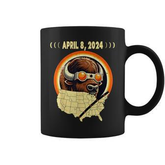 Solar Eclipse 2024 American Bison-Buffalo Solar Eclipse Coffee Mug - Monsterry UK