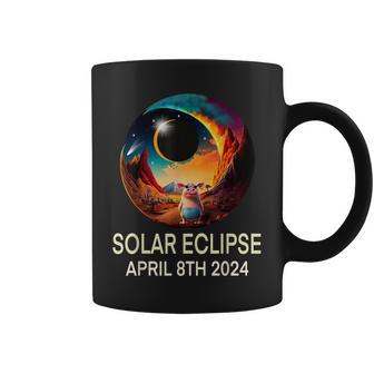 Solar Eclipse 2024 Apparel Pig Wearing Solar Eclipse Glasses Coffee Mug - Seseable