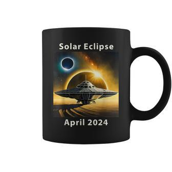 Solar Eclipse 2024 April Ufo Flying Saucer Spaceship 4824 Coffee Mug | Mazezy