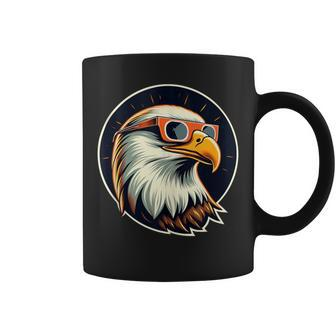 Solar Eclipse 2024 Bald Eagle Wearing Solar Eclipse Glasses Coffee Mug - Thegiftio UK