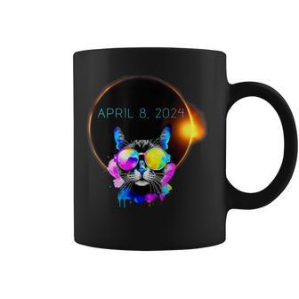 Solar Eclipse 2024 Cat Wearing Glasses April 8 2024 Totality Coffee Mug | Mazezy