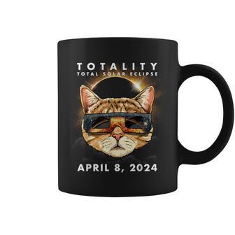 Solar Eclipse 2024 Cat Wearing Eclipse Glasses Coffee Mug - Monsterry UK