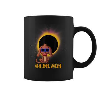 Solar Eclipse 2024 Dog Wearing Solar Eclipse Glasses Coffee Mug | Mazezy